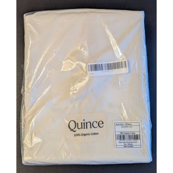 Quince Other - Quince 100% Classic Organic Percale Duvet Cover 1PC Ivory Size Full/Queen -NEW-